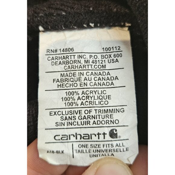 Carhartt Unisex Knit Cuffed Beanie Toque Classic Hat Cap (Black) Osfa - Picture 8 of 8